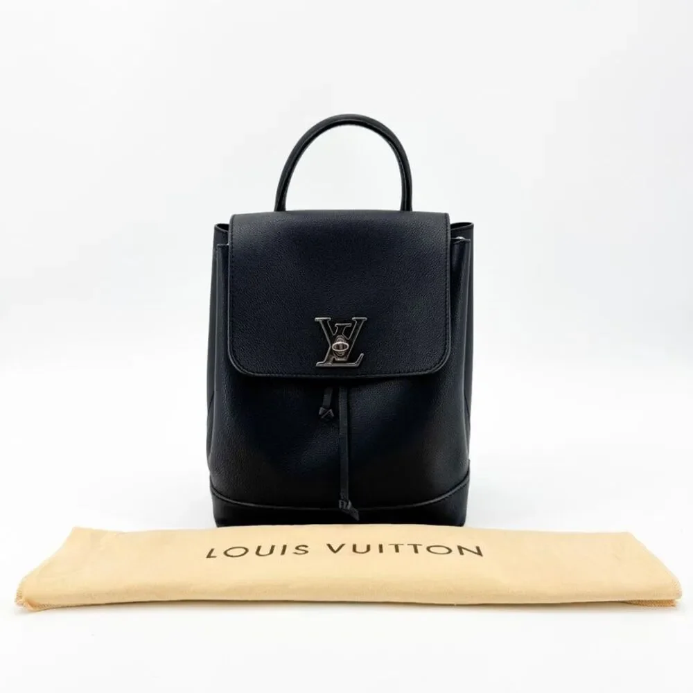 Louis Vuitton Lockme Backpack Black Silver Hardware